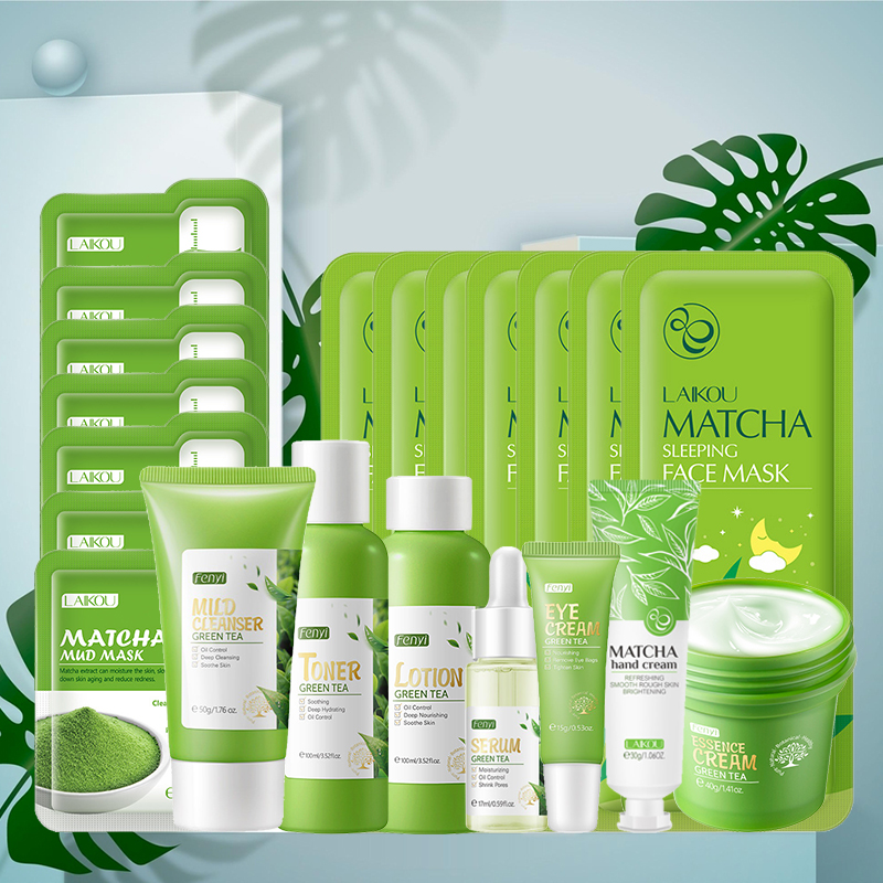 Green Tea Skin Care Kit Korean - đánh giá và giá Korean Tea Set