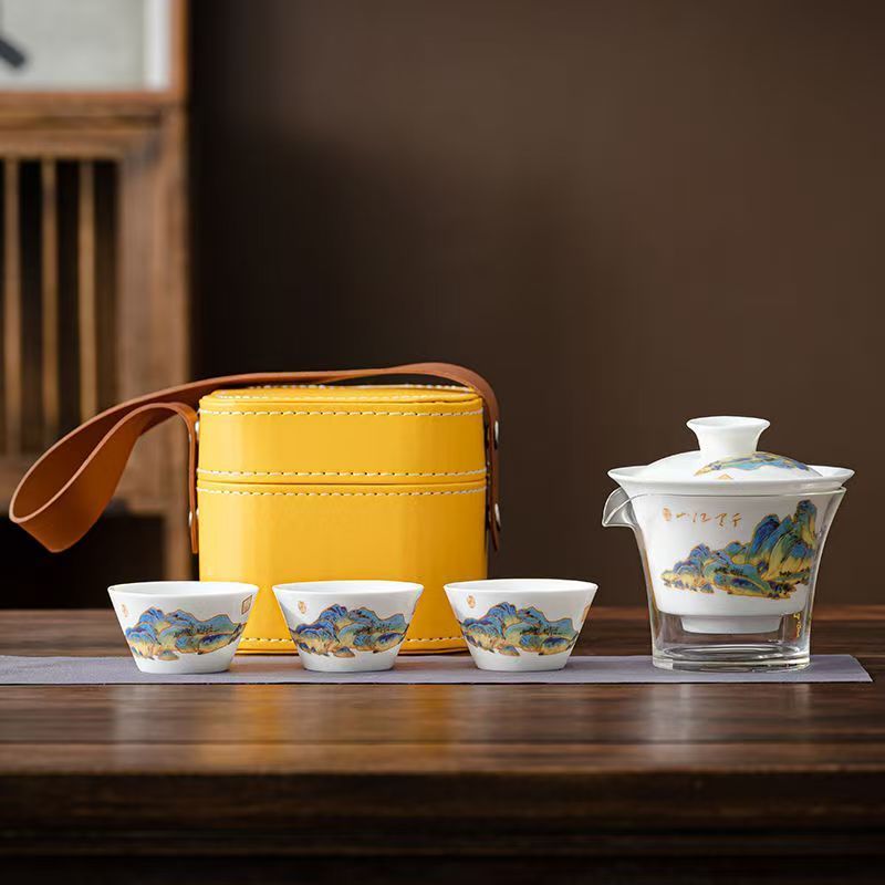 Travel Jade White Porcelain Te - đánh giá và giá Korean Tea Set